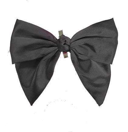 Black Satin Bow Alligator Clip
