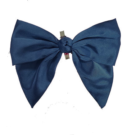 Navy Satin Bow Clip for Sashes & Veils