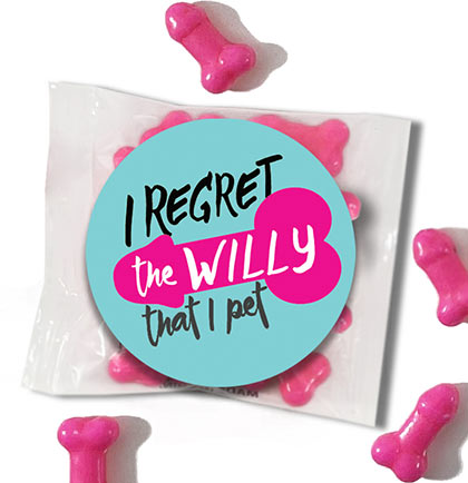Pink I Regret The Willy That I Pet Mini Candy Pecker Packs Set of 6
