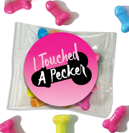 Multi-Colored I Touched a Pecker Mini Candy Pecker Packs - Set of 6