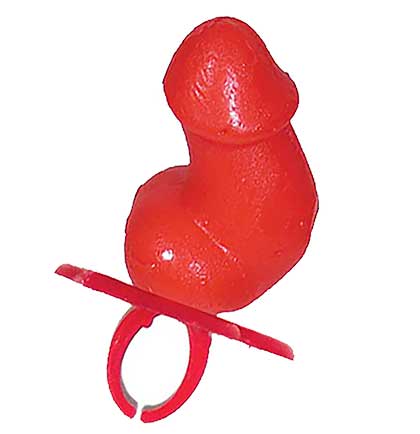 Pecker Shaped Candy Ring - Red