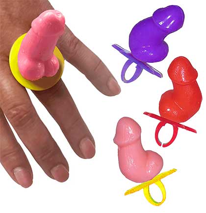 Pecker Shaped Candy Ring - Set of 3