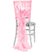 White Glam Bride Pink Organza Cap & Ruffle Chair Cover