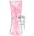 White Glam Maid of Honor Pink Organza Cap & Ruffle Chair Cover