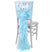 White Glam Bride Light Blue Organza Cap & Ruffle Chair Cover