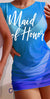 White Glam Short Sheer Blue Cover Up