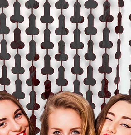 Pen*s Black Fringe Curtain