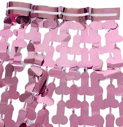 Light Pink Penis Shaped Foil Curtain