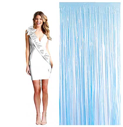 Light Blue Fringe Curtain
