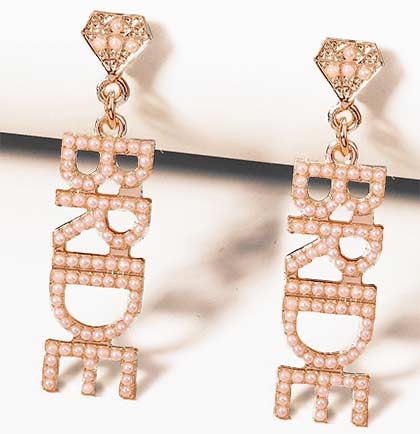 Bride Rose Gold & Pearl Earrings