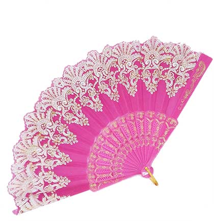 Pink &amp; Gold Folding Fan
