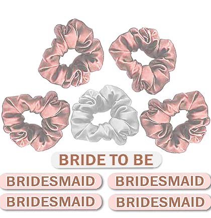 Rose Gold Bridesmaid Nail File & Scrunchie Set of 10