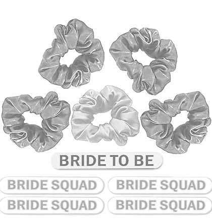 Silver Bride Squad Nail File &amp; Scrunchie - Set of 10