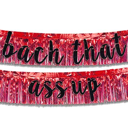 Bach That Ass Up & Red Fringe Garland - 2pc
