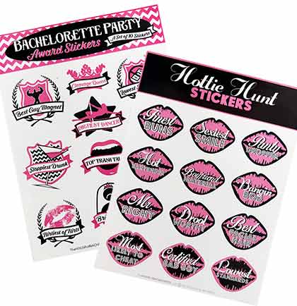 Hottie Hunt & Bachelorette Award Stickers - Set 4