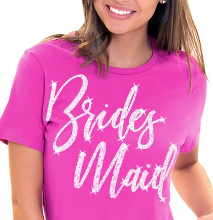 Bridesmaid Glam Rhinestone Magenta Tshirt