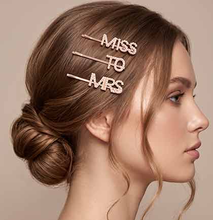 Rose Gold Miss to Mrs. Hair Clips