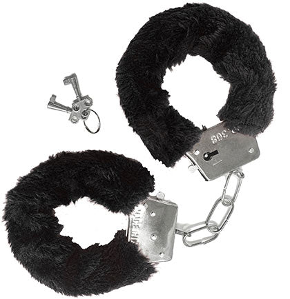Black Lick Itself Hot Pink Thong & Black Handcuff Set - 2pc
