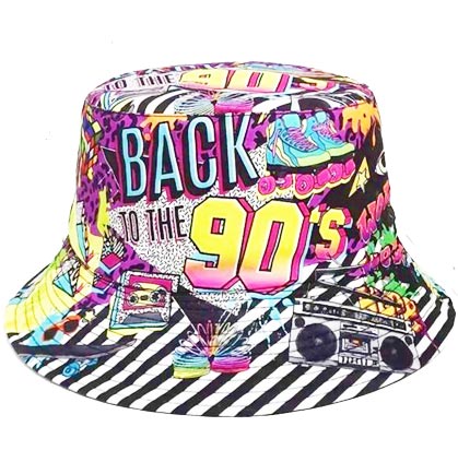 90s Striped Bucket Hat