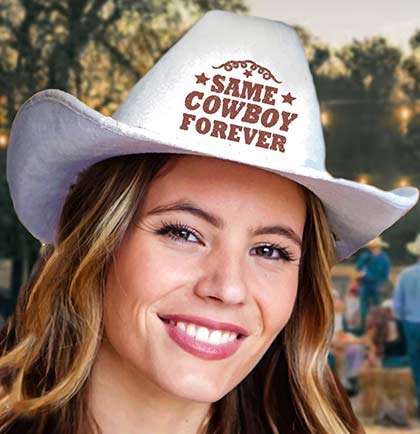 Brown Same Cowboy Forever White Western Hat