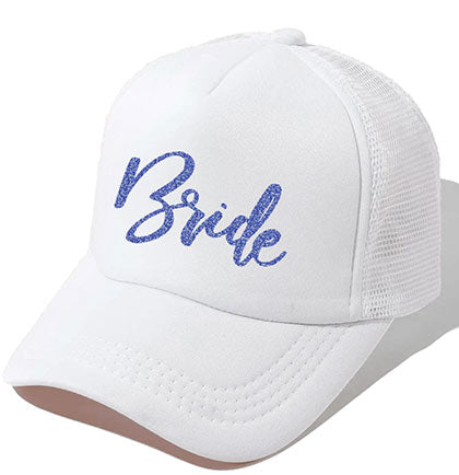 Blue Bride white trucker hat