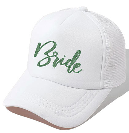 Green Bride white trucker hat