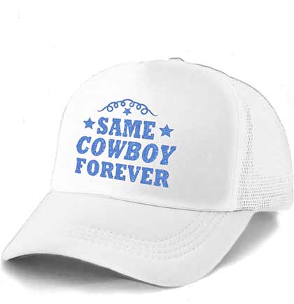 Blue Same Cowboy Forever White Trucker Hat
