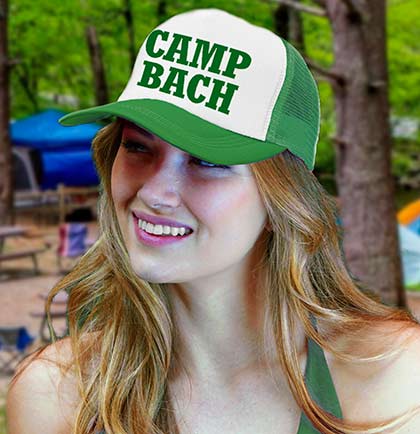 Green Camp Bach Green & White Trucker