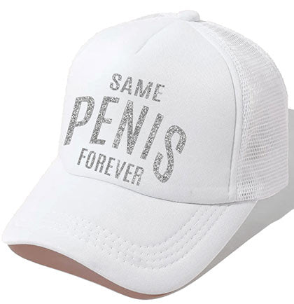 Silver Same Penis Forever White and Blue Trucker Hat