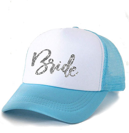 Silver Bride White &amp; Blue Trucker Hat