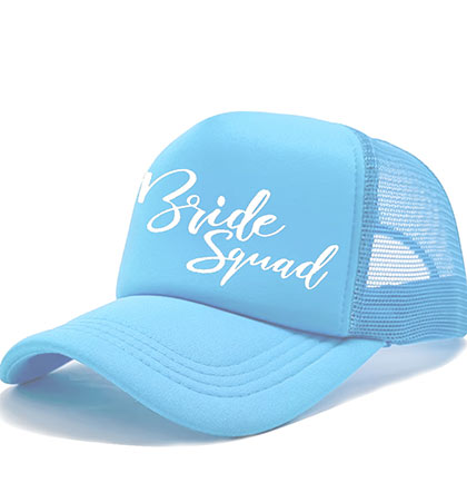 White Glam Bridal Party Blue Hat