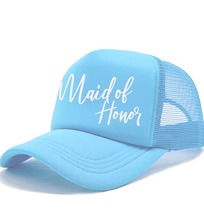 White Glam Bridal Party Blue Hat