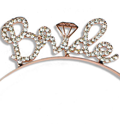 Rose Gold Bride Rhinestone Headband
