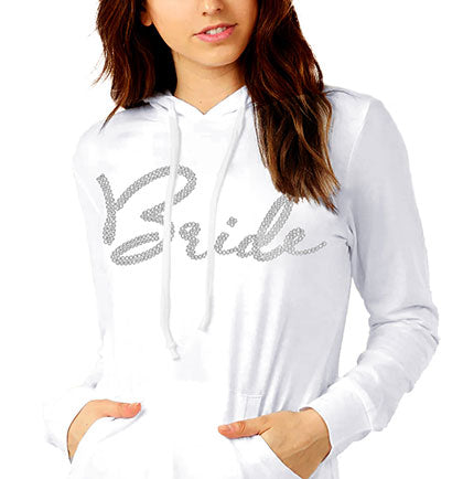 Bride Rhinestone Script Pullover Hoodie