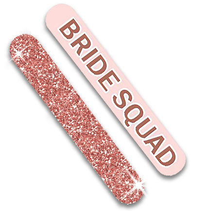 Rose Gold Bride Squad Nail File &amp; Scrunchie - Set of 10