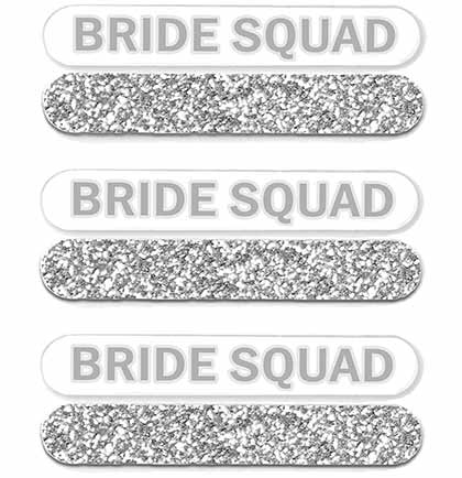 Bride Squad Silver Nail File Set