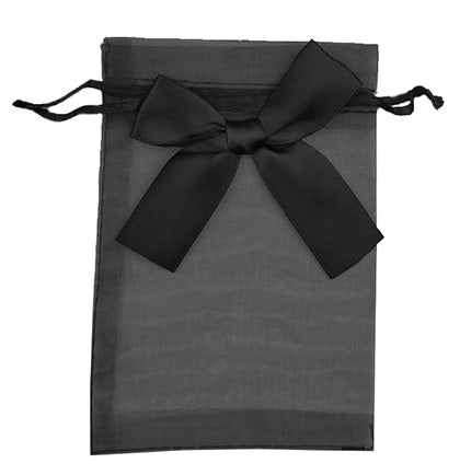 4x6 Black Organza Bag with Black Satin Bow