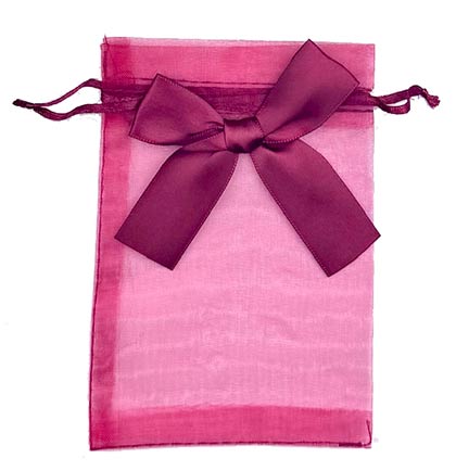 4x6 Red Organza Bag with Red Satin Bow