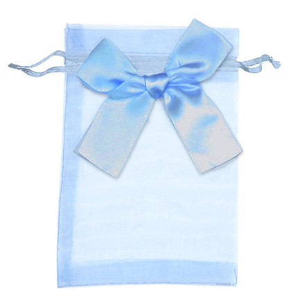 Light Blue Organza Bag with Bow
