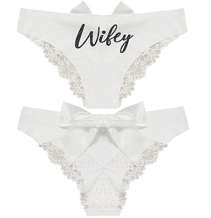 Glam Wifey White Bow Back Panty