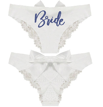 Glam Bride White Bow Back Panty