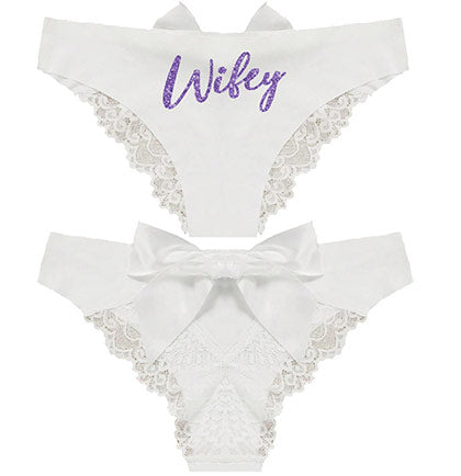 Glam Wifey White Bow Back Panty