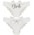 Silver Glam Bride Bow Back White Panty, Pasty & Handcuff - Set of 3