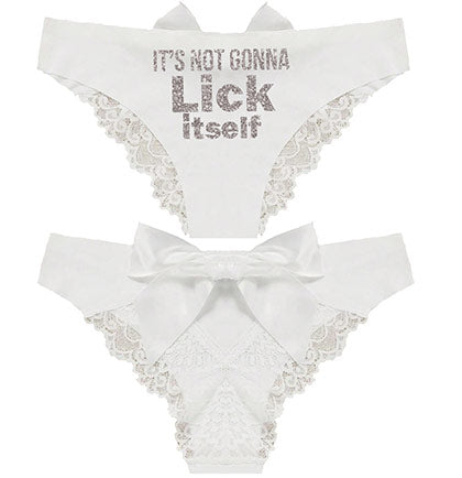 Lick Itself White Bow Back Panty