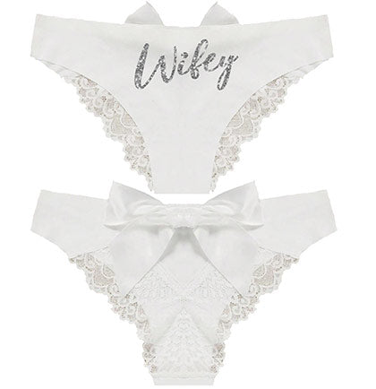 Glam Wifey White Bow Back Panty