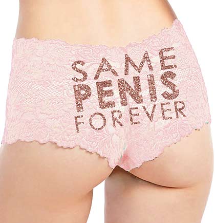 Same Pen*s Forever Bold Rose Gold Lace Boyshort Panty