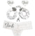 Silver Glam Bride White Thong, Pasty & Handcuff Set