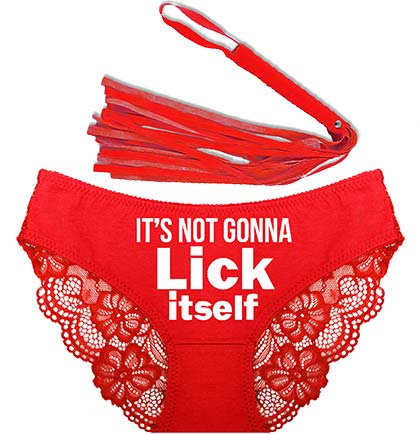 White Lick Itself Red Bikini &amp; Red Whip Set