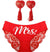 Silver Mrs. Red Bikini & Pasties Set