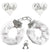 Heart Shaped Bride Nipple Pasties with White Fuzzy Metal Handcuffs with key.